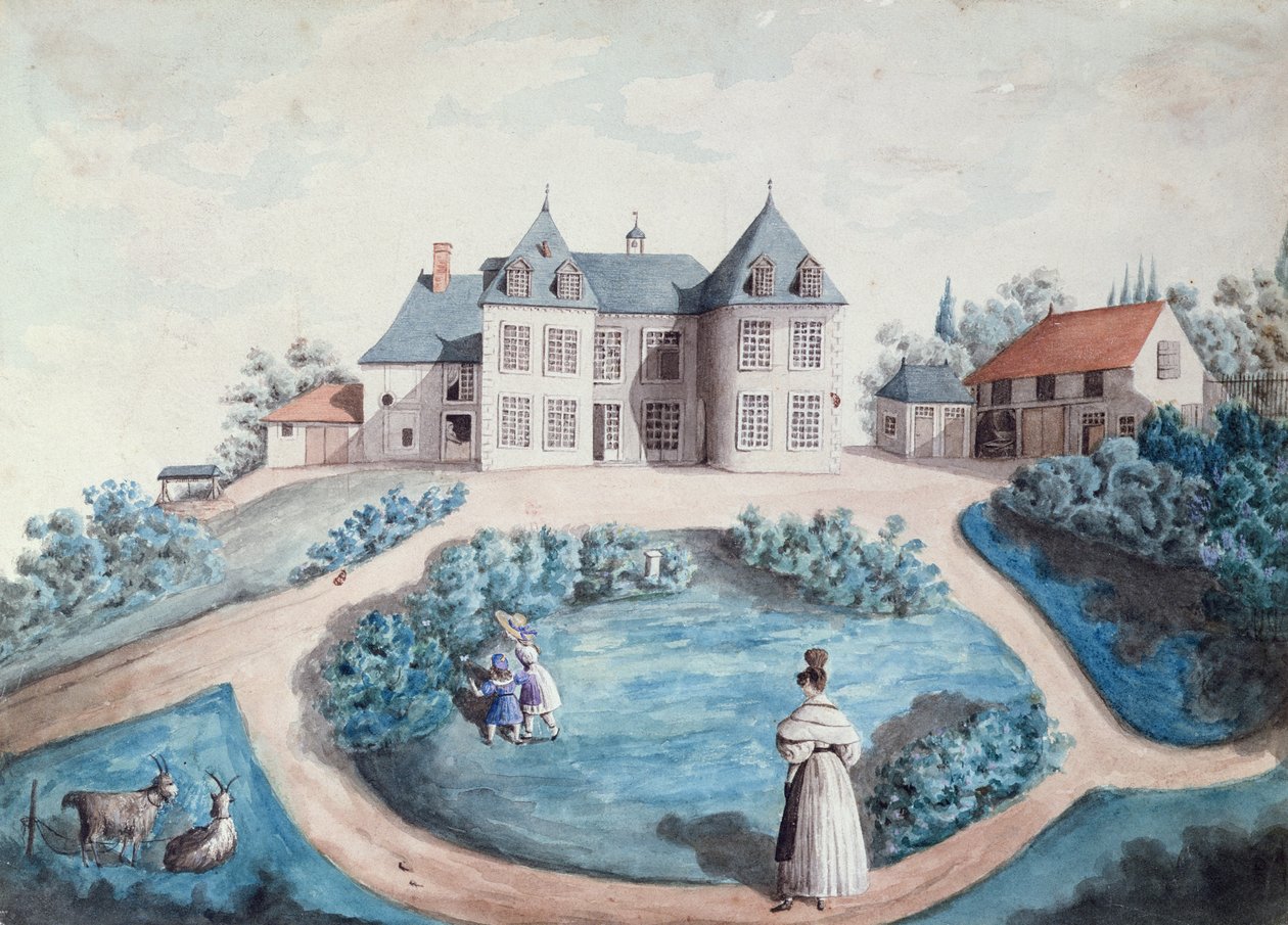 Skildring av Le Lys dans la Vallee av Honore de Balzac (1799-1850) (wc på papir) av Maria du Fresnay