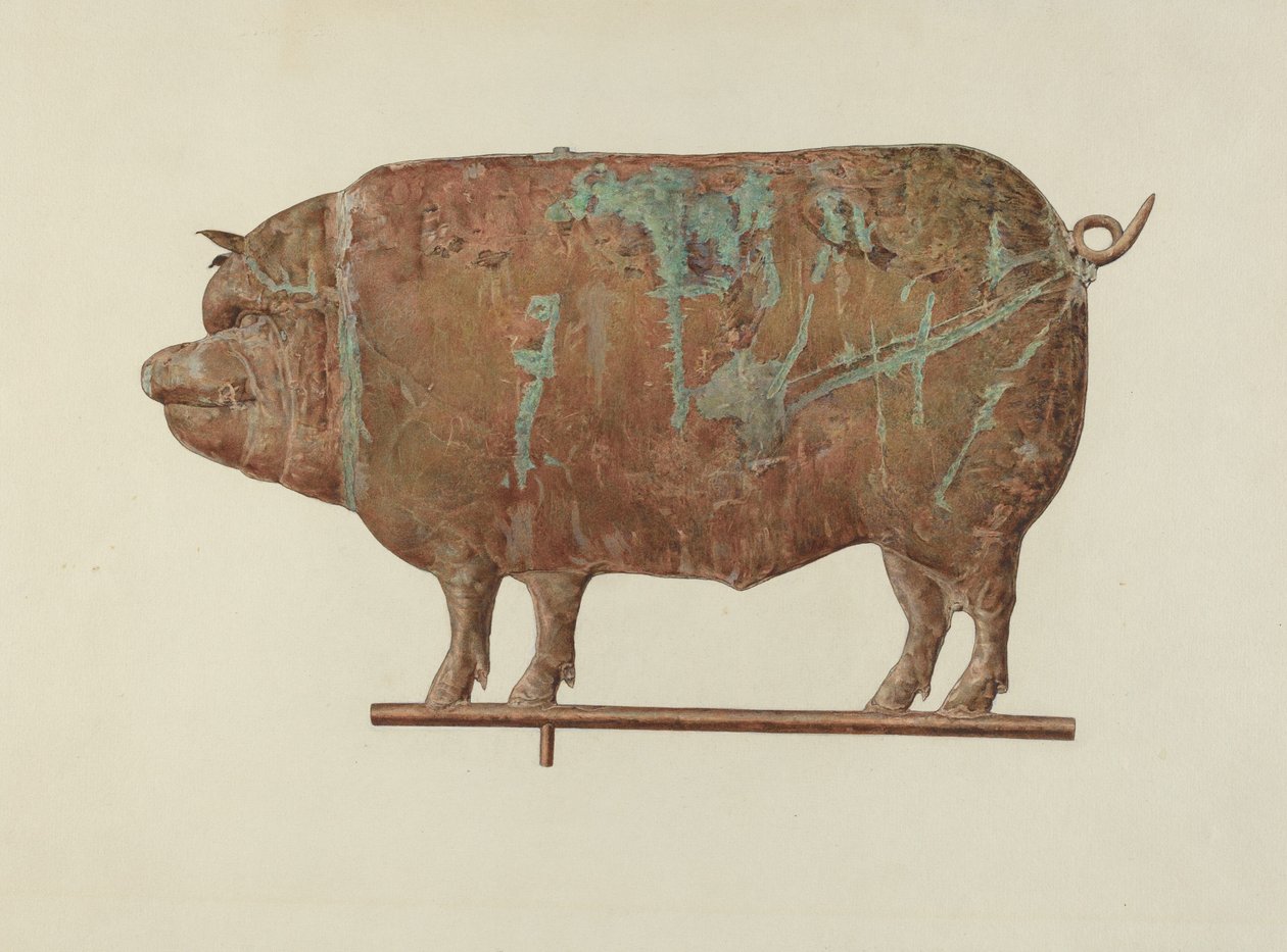 Pig Weather Vane, ca. 1940. av Marian Page