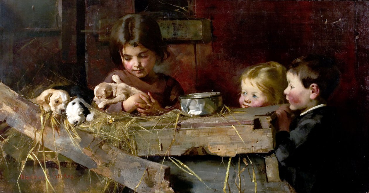 Barndommens skatter, 1886 av Marianne Stokes