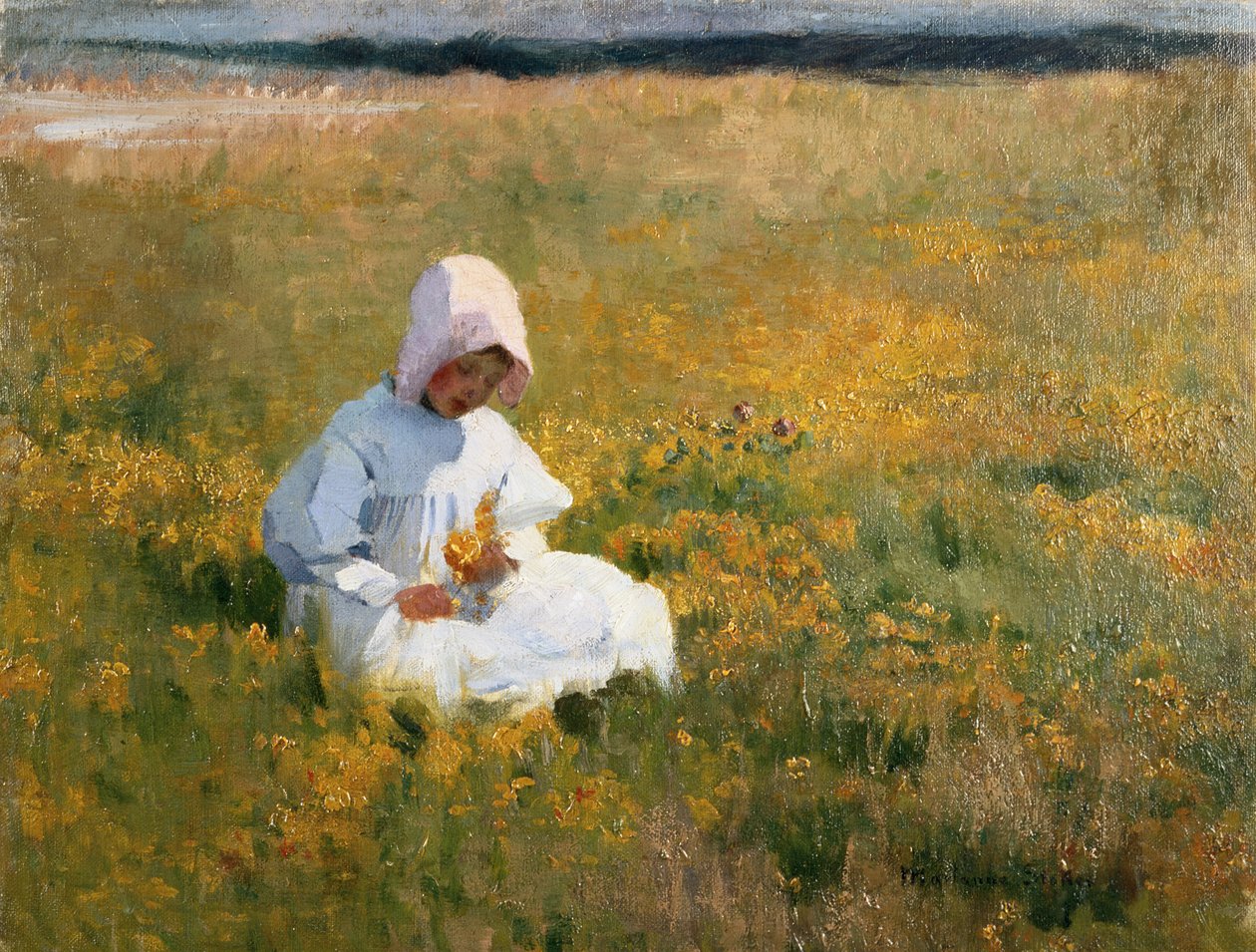 På et felt med smørblomster av Marianne Stokes