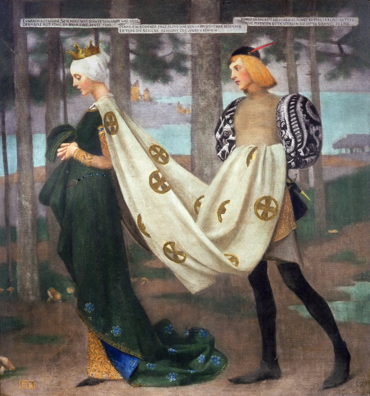 Dronningen og siden, 1896 av Marianne Stokes