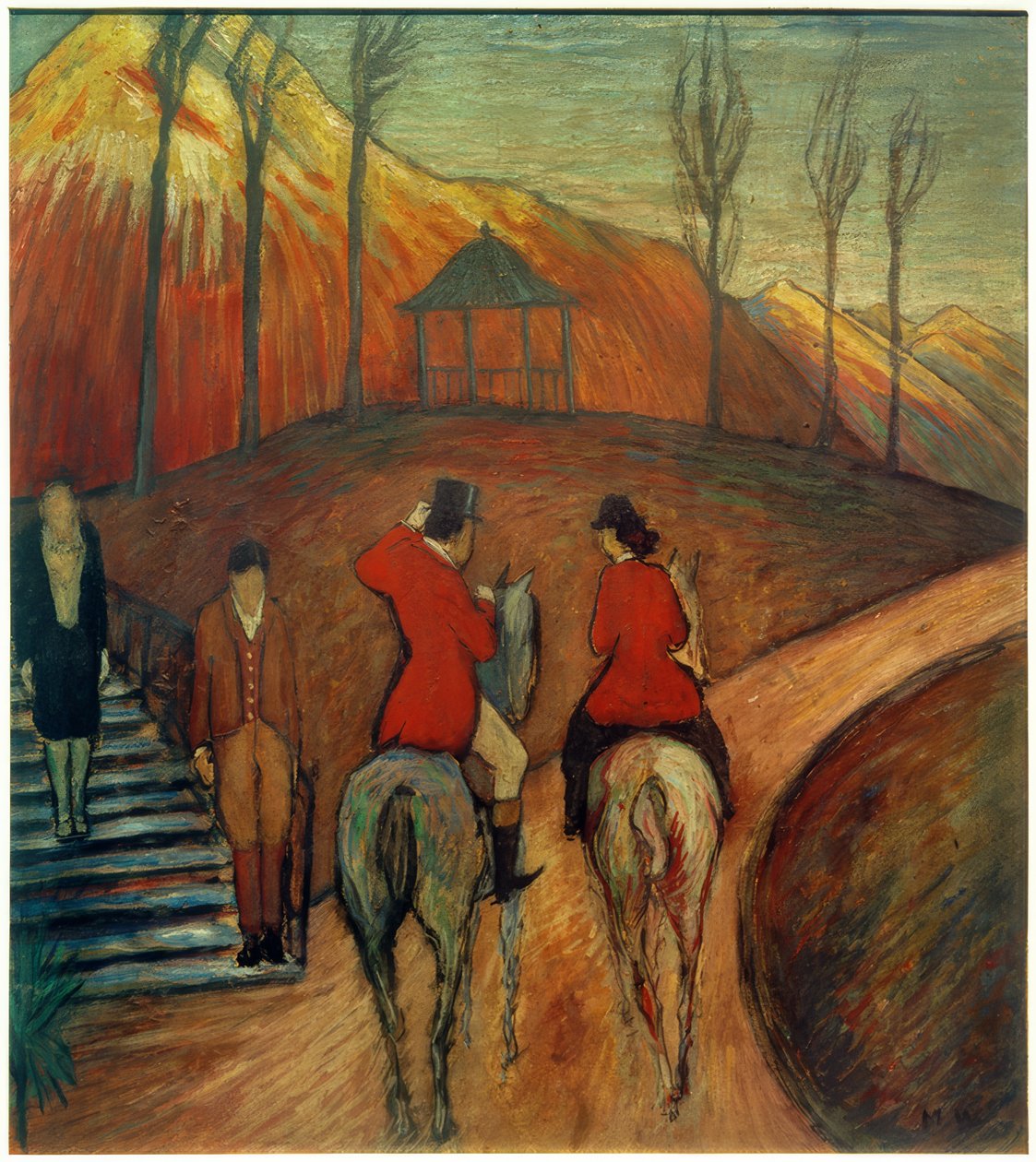 Landskap med rytter og rytter av Marianne von Werefkin