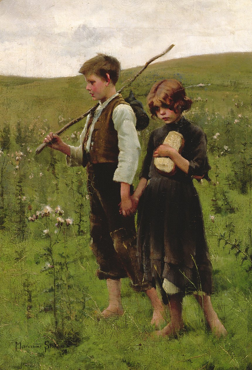 Hjemløs, 1885 av Marianne Stokes