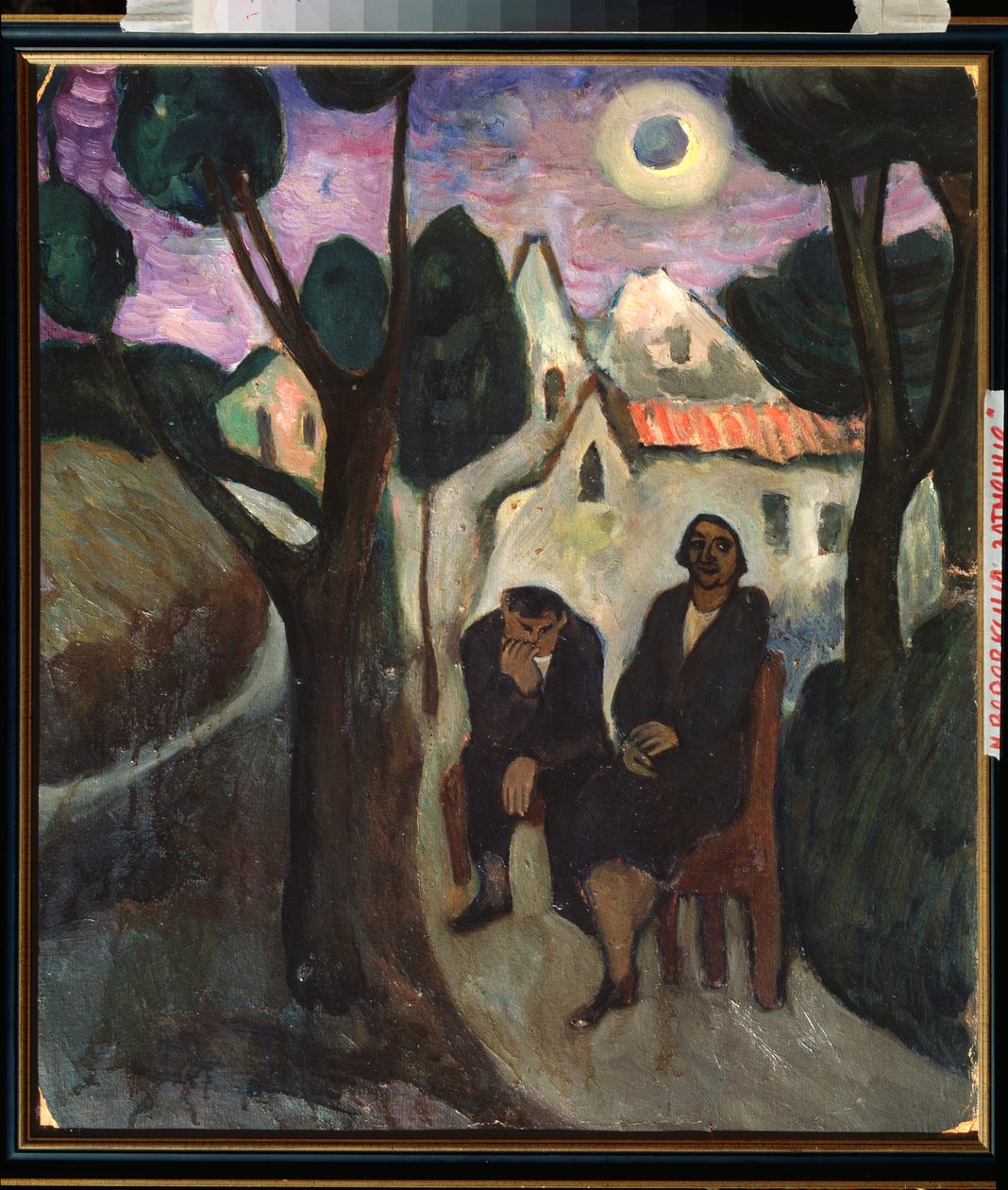 Solformørkelsen - Maleri av Marianne Von Werefkin (1860-1938), olje på lerret, cirka 1910, russisk kunst, 1900-tallet, ekspresjonisme - Privat samling av Marianne von Werefkin