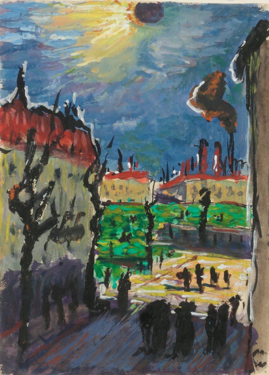 Solformørkelse, ca. 1930 (gouache og indisk blekk på papir) av Marianne Werefkin