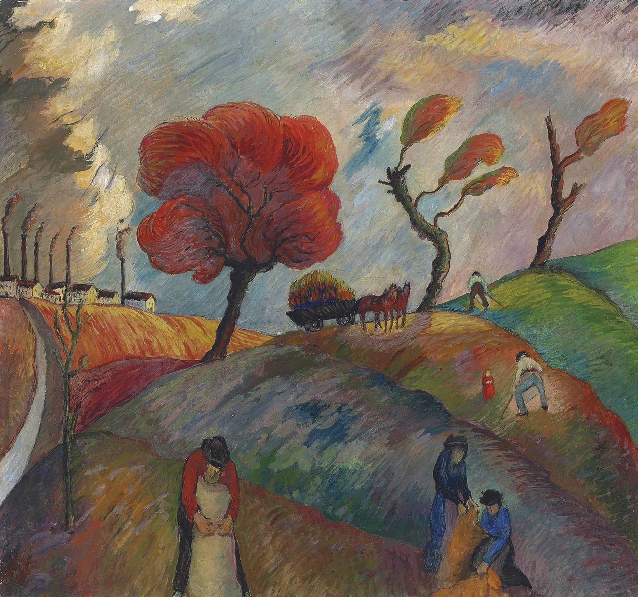 Ant-hill, c. 1916.    1184976   no       norwegian Successfully Translated  Original: Landschap met drie paarden Translat: Landschap met drie paarden 1332441 no norwegian Successfully Translated Original: Bro over fæstningsgrav Translat: Bro over fæstnings av Marianne von Werefkin