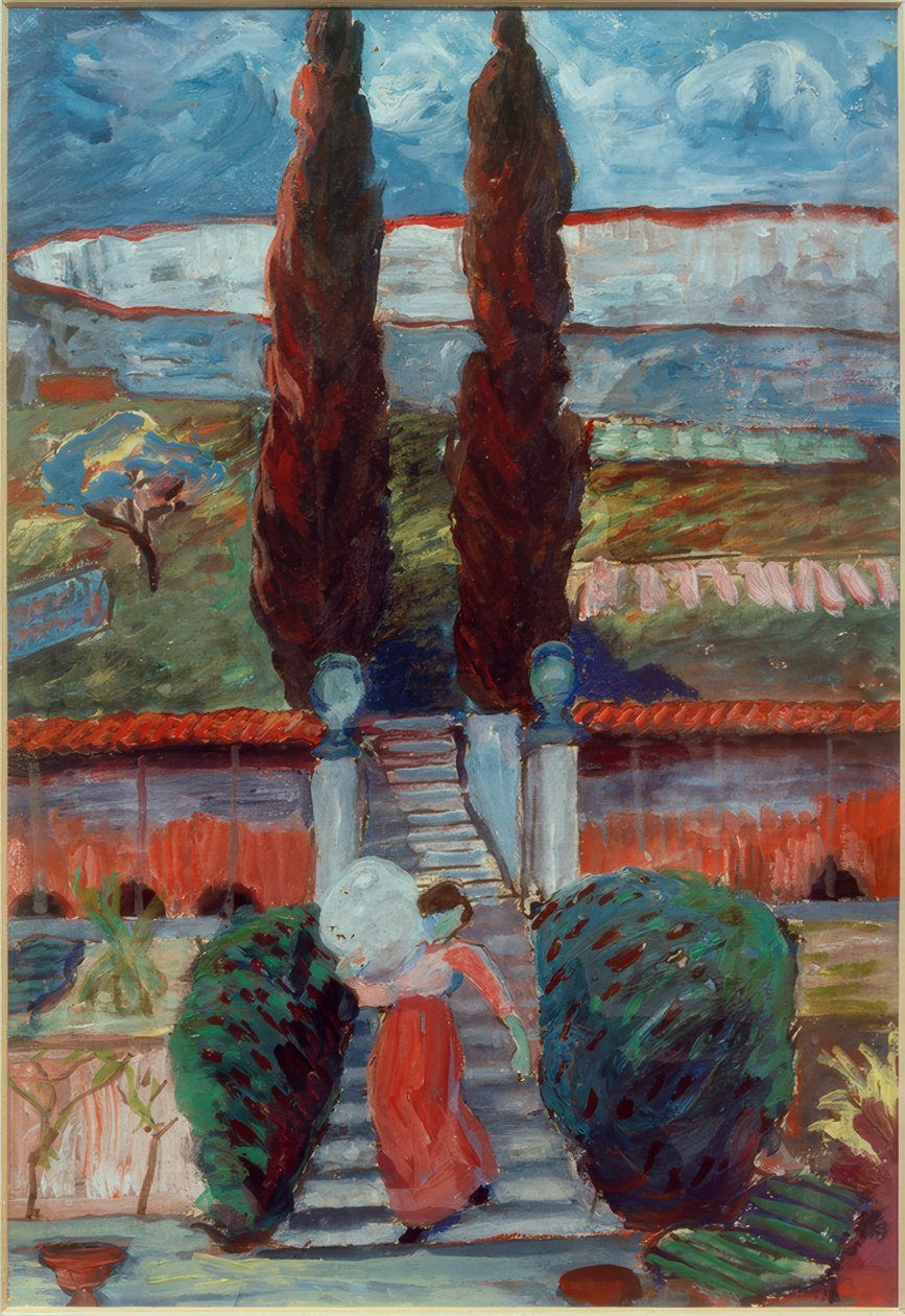 Vårlandskap med jenter av Marianne von Werefkin