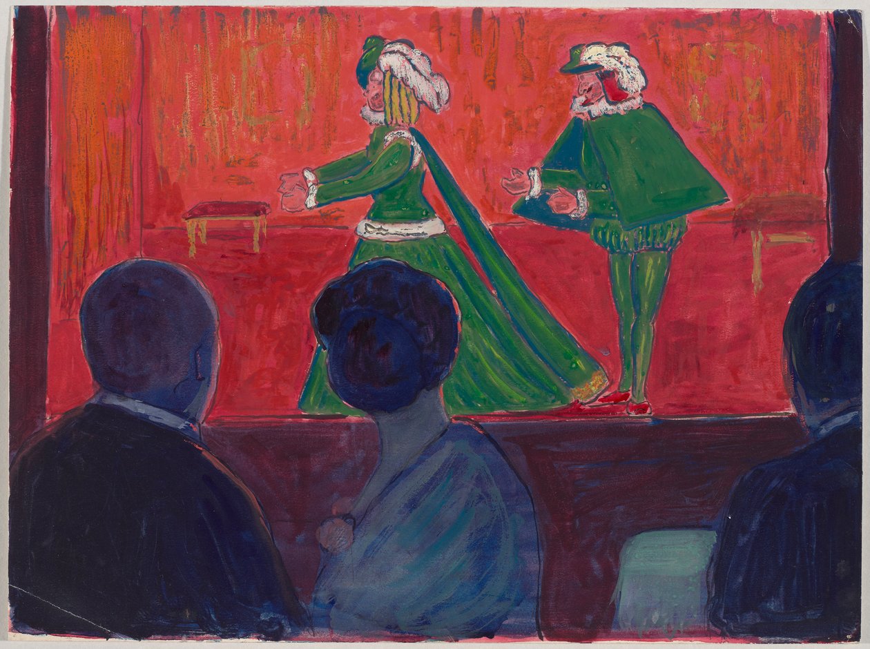 Marionettteater - i forgrunnen Jawlensky og Marianne von Werefkin av Marianne von Werefkin