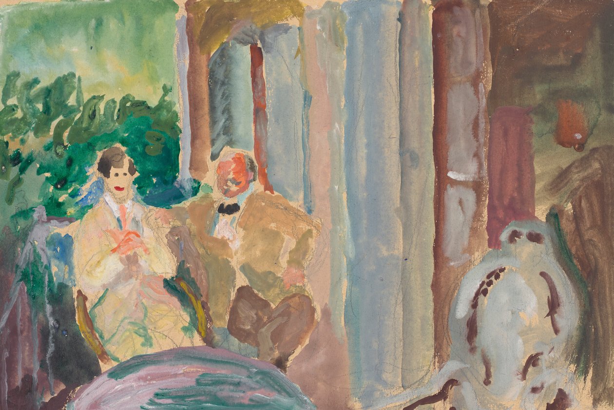 Sacharoff og Jawlensky på balkongen i St. Prex ved Genfersjøen av Marianne von Werefkin