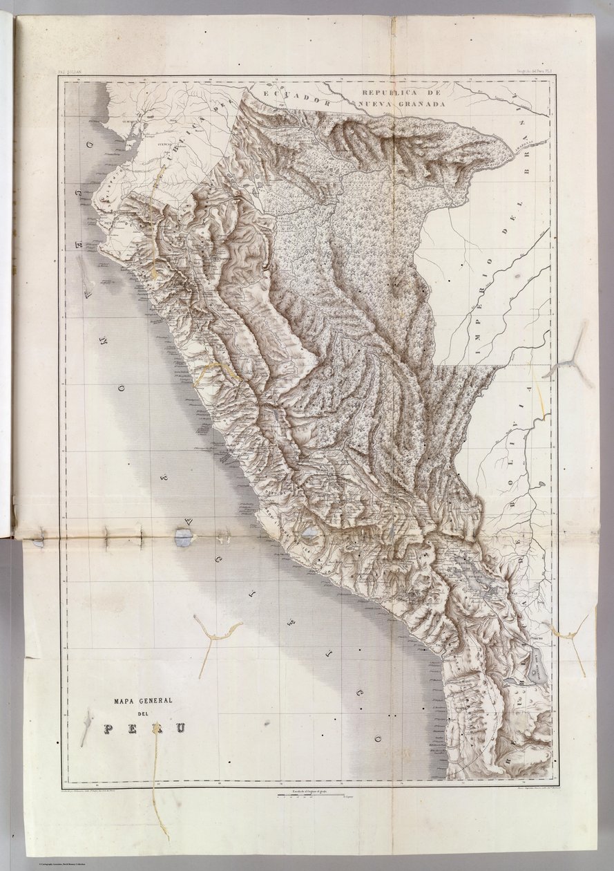 Generelt kart over Peru, 1865 av Mariano Felipe Paz Soldan