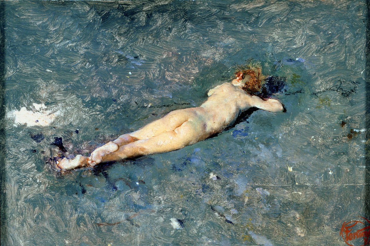 En naken på stranden i Portici av Mariano José María Bernardo Fortuny y Carbó