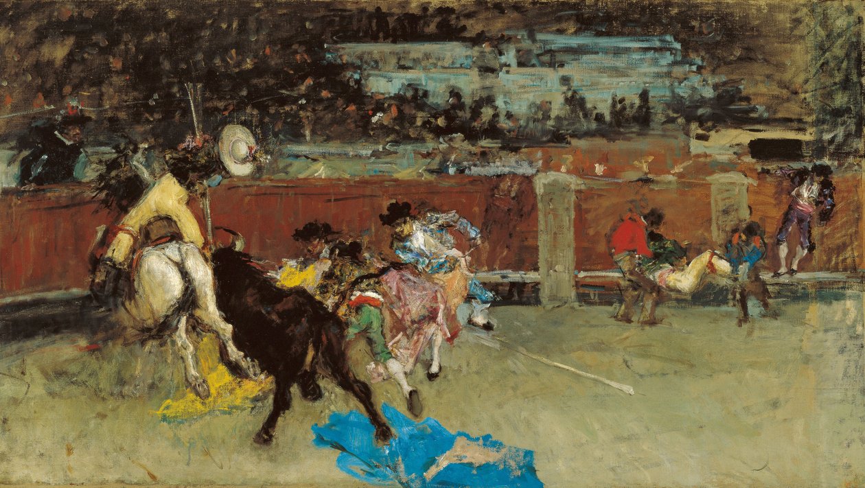 Tyrefekting. Wounded Picador - Fortuny, Maria (1838-1874) - ca 1867 - Olje på lerret - 80,5x140,7 - Museo Carmen Thyssen, Malaga av Mariano Fortuny y Marsal