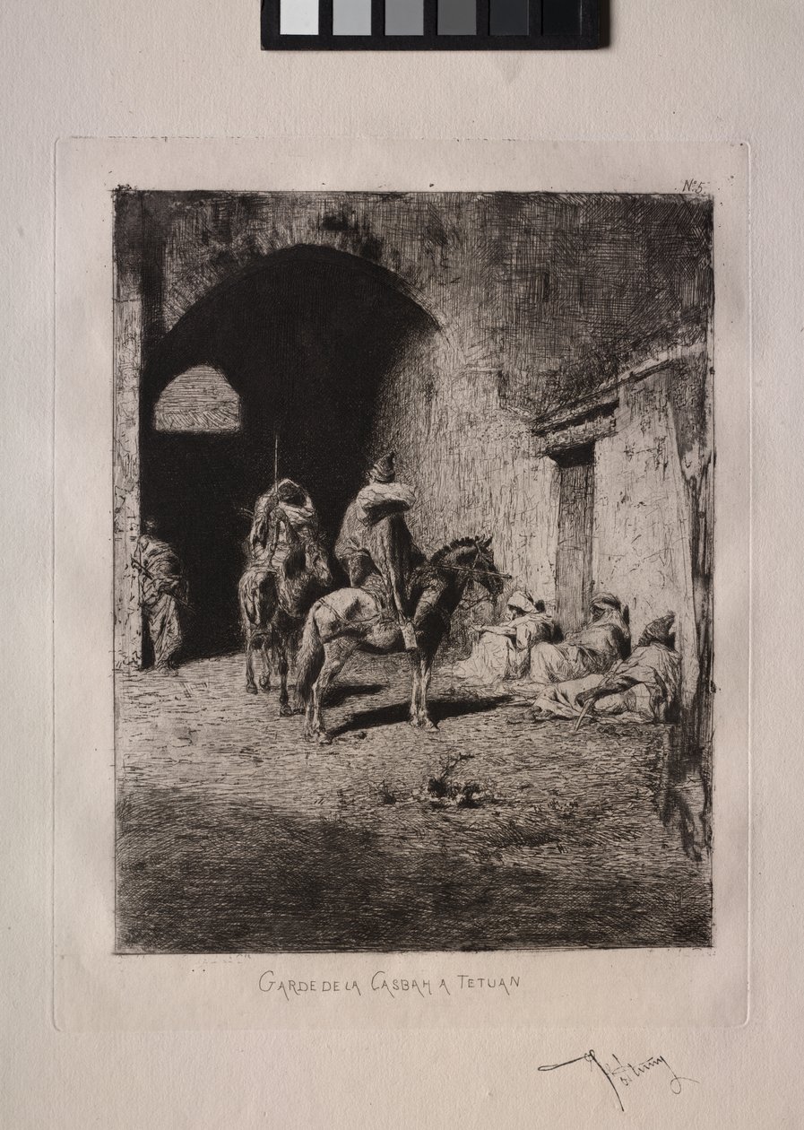 Guard of the Casbah ved Tétouan av Mariano Fortuny y Marsal