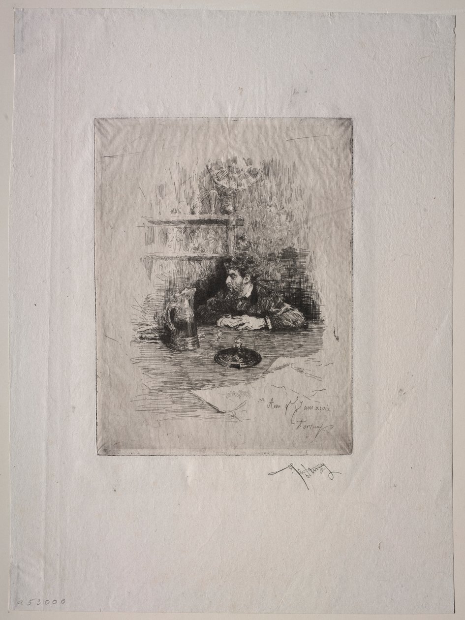 Portrett av Eduardo Zamaçois av Mariano Fortuny y Marsal