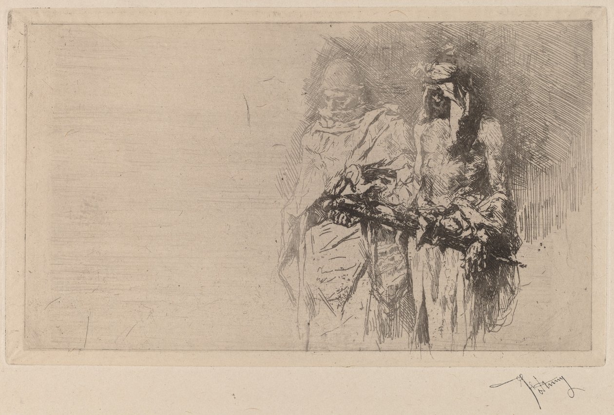 Croquis (to arabiske figurer) av Marià Fortuny