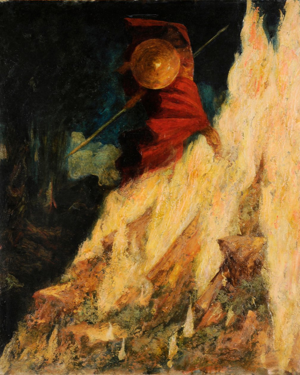 Valkyrien. Wotan slår fjellet med spydet, ca. 1895. av Mariano Fortuny y Madrazo