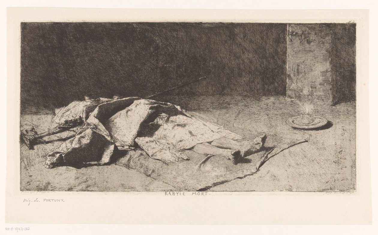 Død kropp av en kabyler Kabyle mort (tittel på objekt) av Mariano José María Bernardo Fortuny y Carbó
