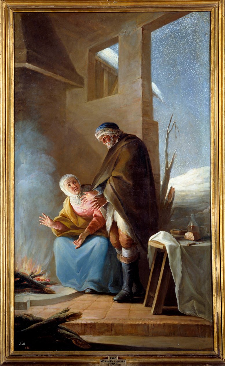Vinter. Maleri av Mariano Maella (1739 - 1819) Ec. Esp. av Mariano Salvador de Maella