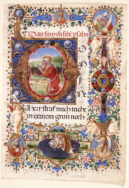 Frk. 11-2001: Enkeltblad fra en florentinsk timebok, sent på 1400-tallet (vellum) av Mariano de Buono di Jacopo