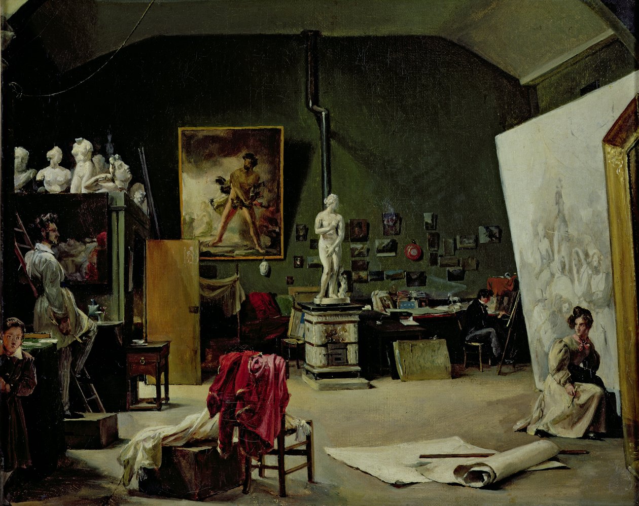 Studioet til Leon Cogniet (1794-1880) av Marie Amelie Cogniet