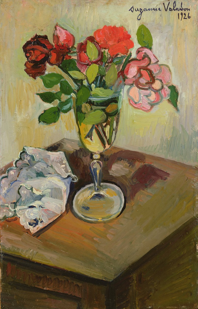 Roser i et glass, 1926 av Marie Clementine (Suzanne) Valadon