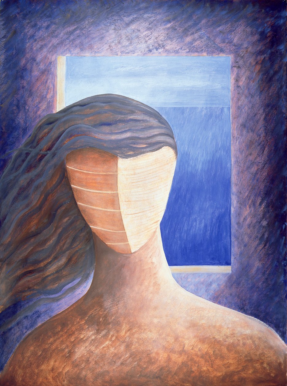 Zoe a la Fenetre, 1994 (olje på papir) av Marie Hugo