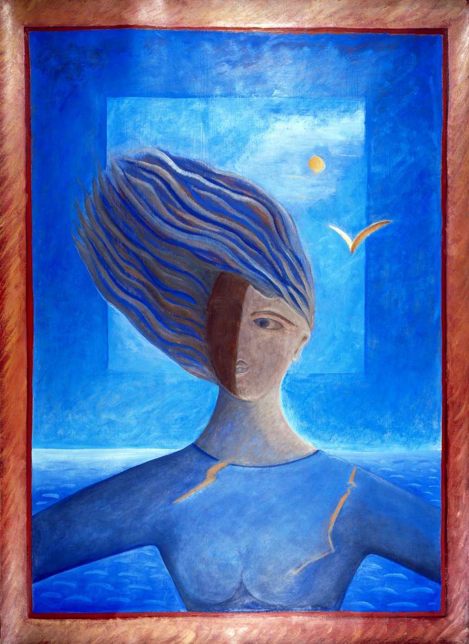 Zoe de la Mer, 1993 (olje på papir) av Marie Hugo