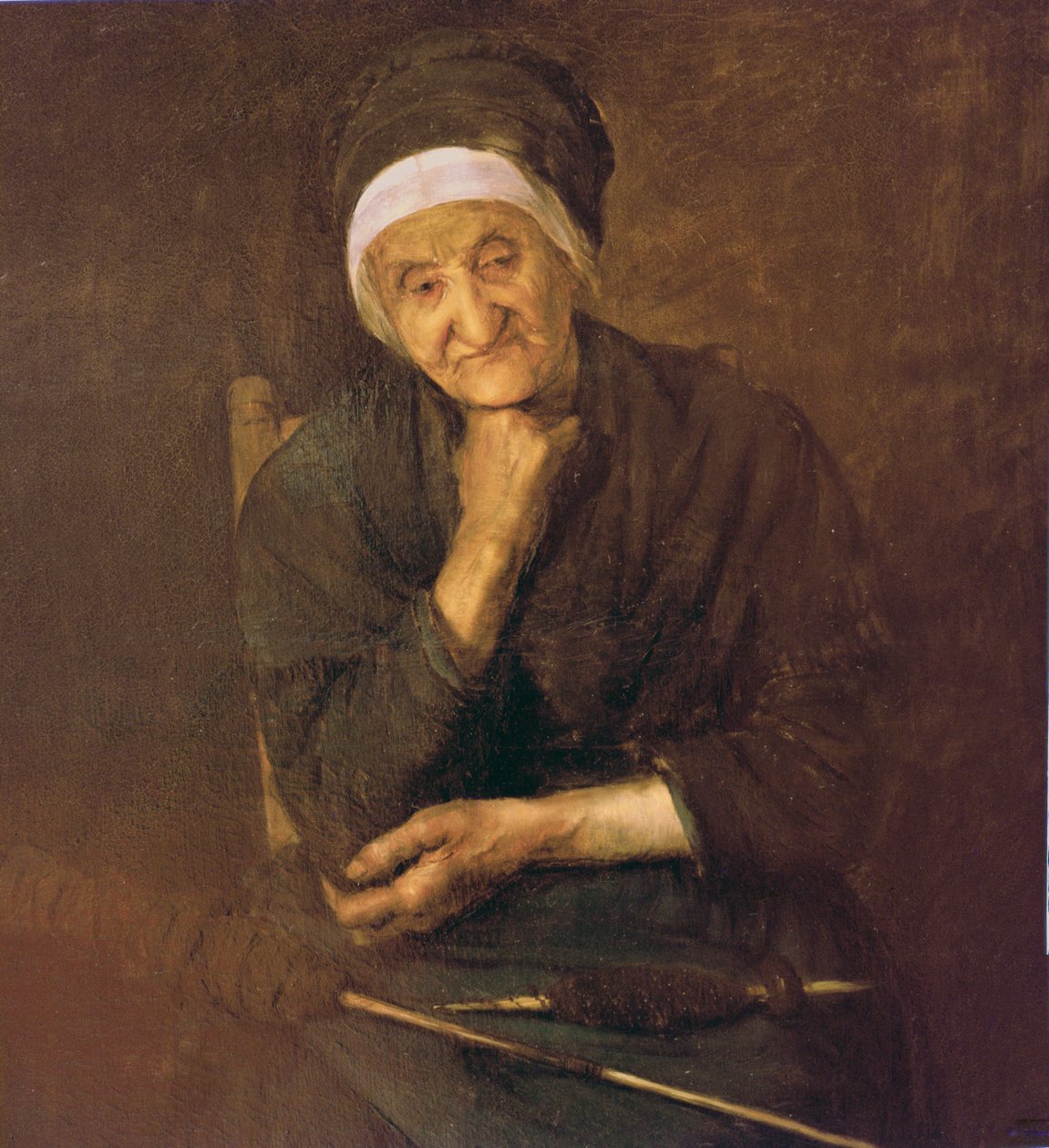 Gammel kvinne fra Aulus (Ariege) (detalj) av Marie Petiet
