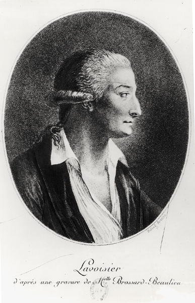 Portrett av Antoine Laurent Lavoisier (1743-94) (heliogravyr) av Marie Renee Genevieve Brossard de Beaulieu