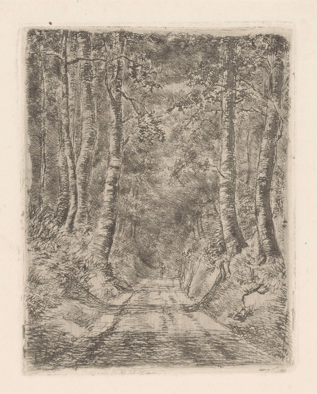 Skog langs en nedsunket vei av Marie Adolphine van der Goes van Dirxland