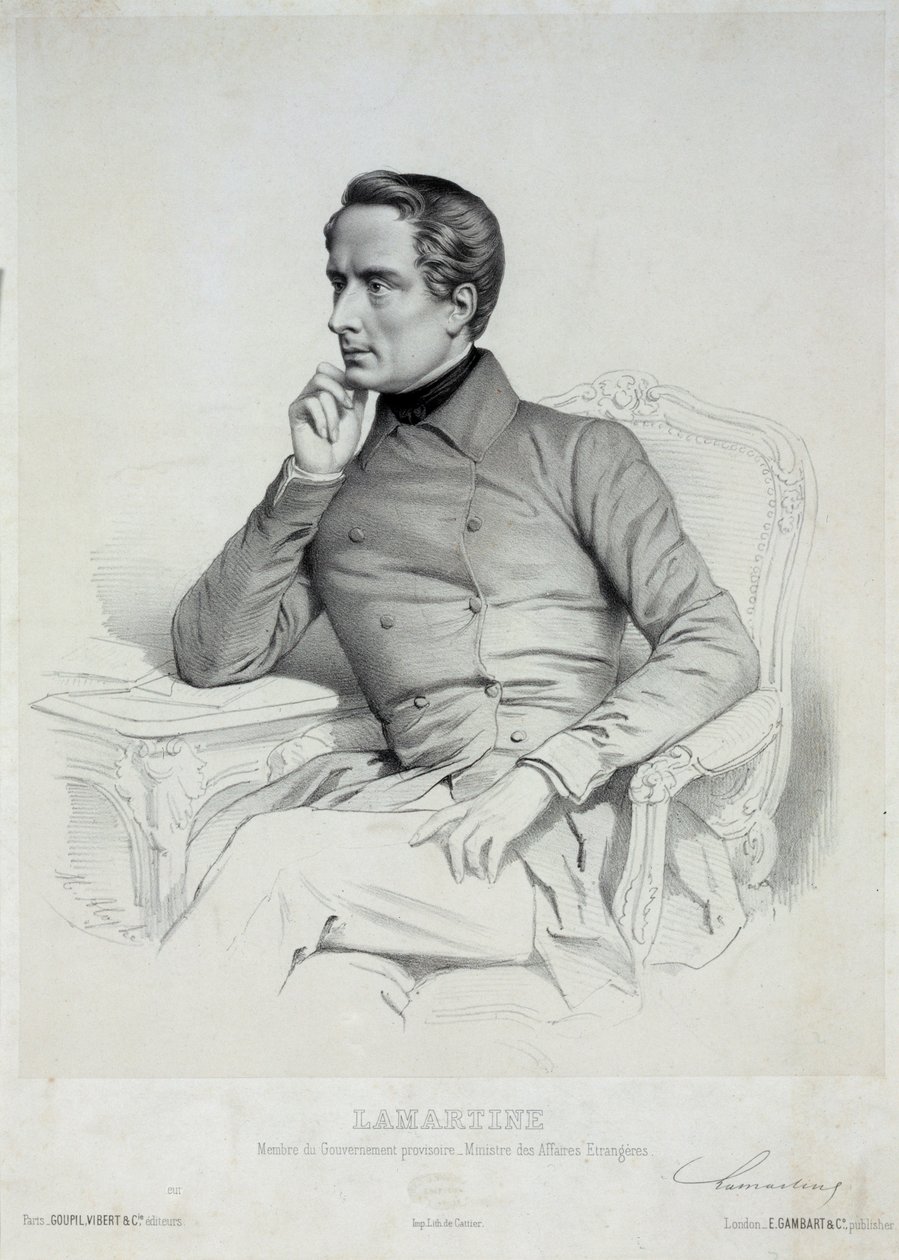 Portrett av Alphonse de Lamartine 1790-1869. av Marie Alexandre Menut Alophe