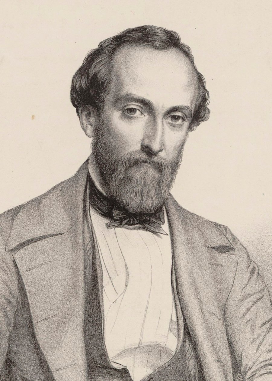 Portrett av komponisten Antoine Francois Marmontel 1816-1898. av Marie Alexandre Menut Alophe