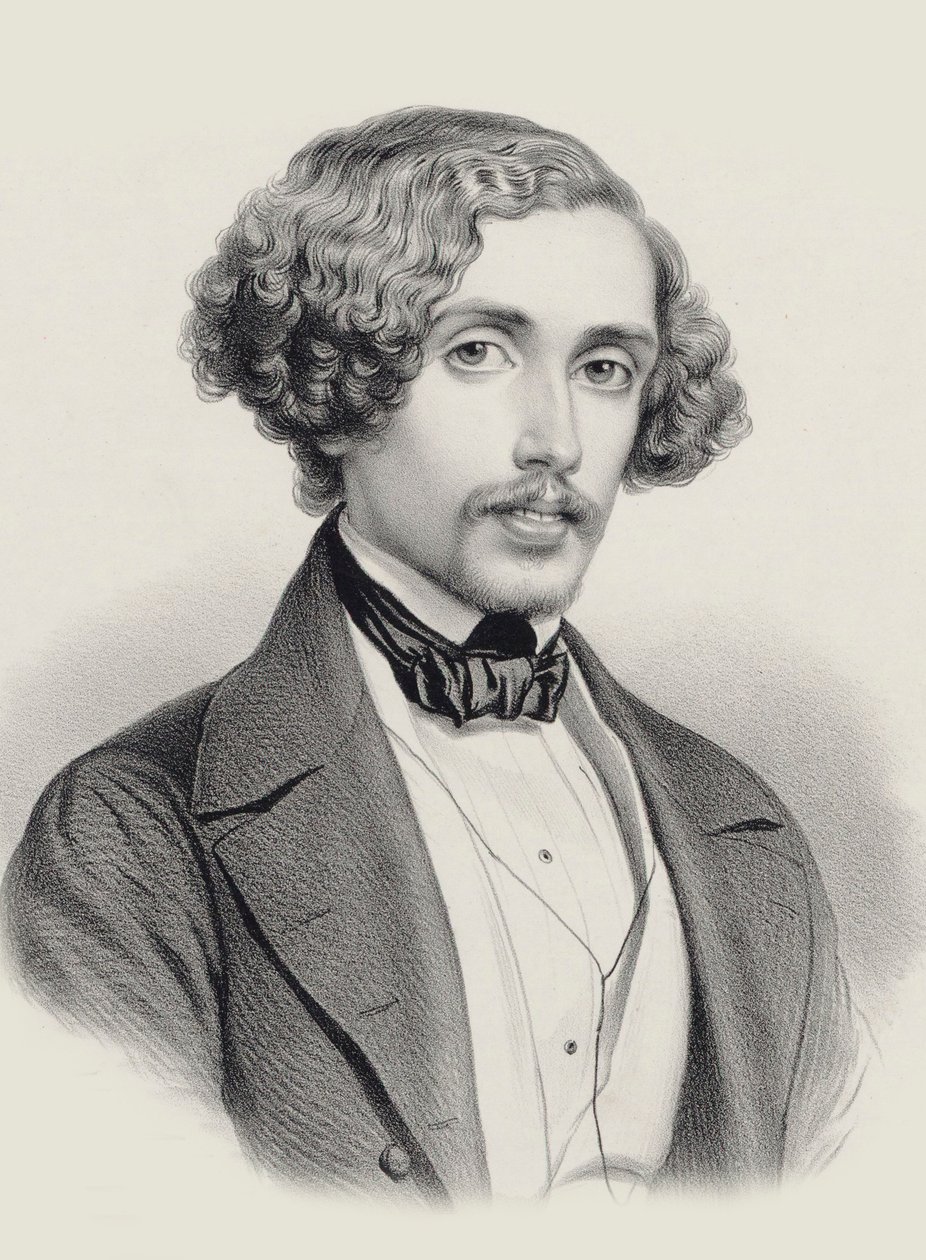 Portrett av pianisten og komponisten Julius Schulhoff 1825-1898, 1850. av Marie Alexandre Menut Alophe