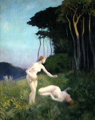 Woodland Nymphs (olje på lerret) av Marie Auguste Emile Rene Menard