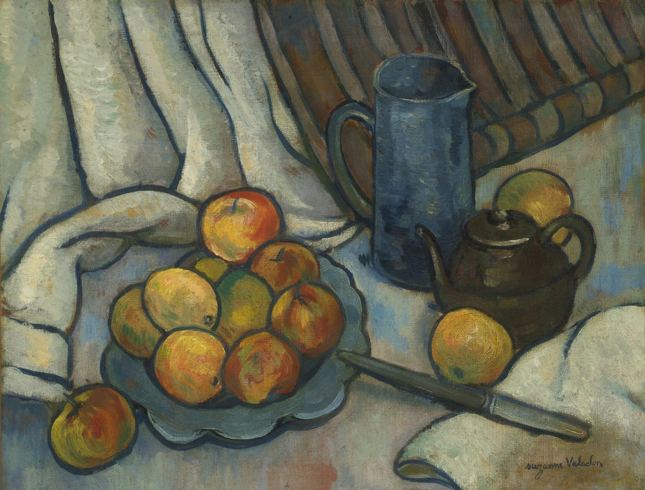 Epler, tekanne og kanne, ca 1919 av Marie Clementine (Suzanne) Valadon