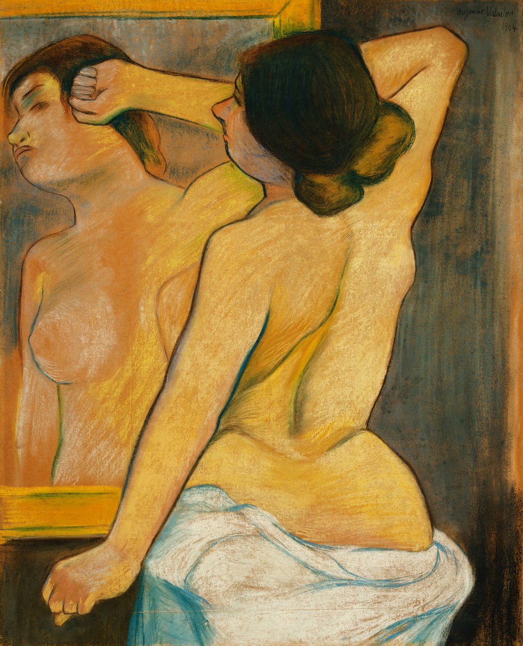Naken kvinne foran et speil; Naken kvinne foran et speil, 1904 av Marie Clementine Valadon