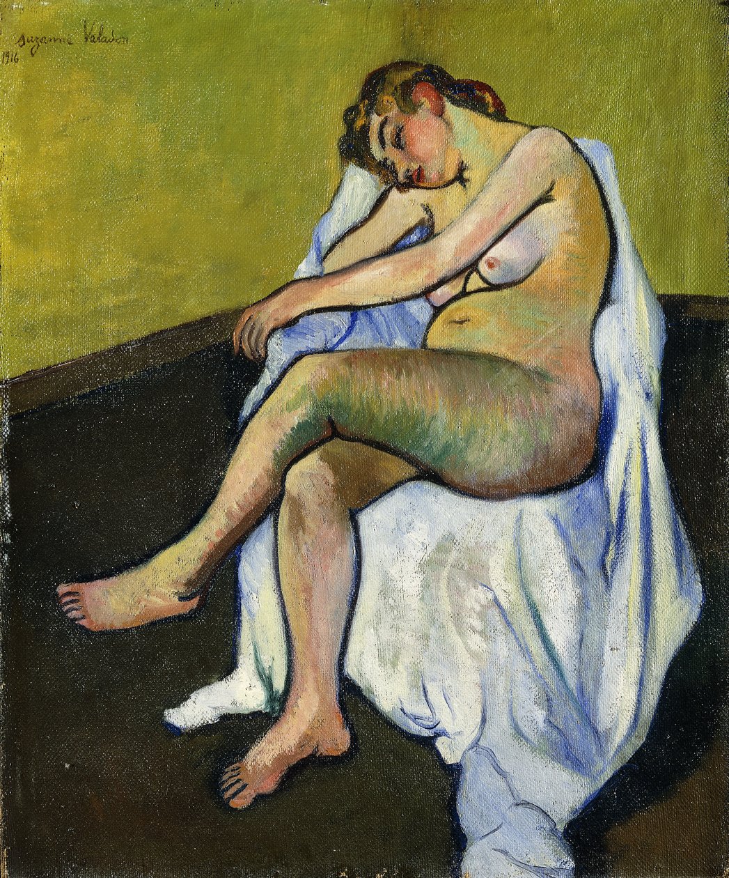 Sittende naken; Nu assis, 1916 av Marie Clementine Valadon