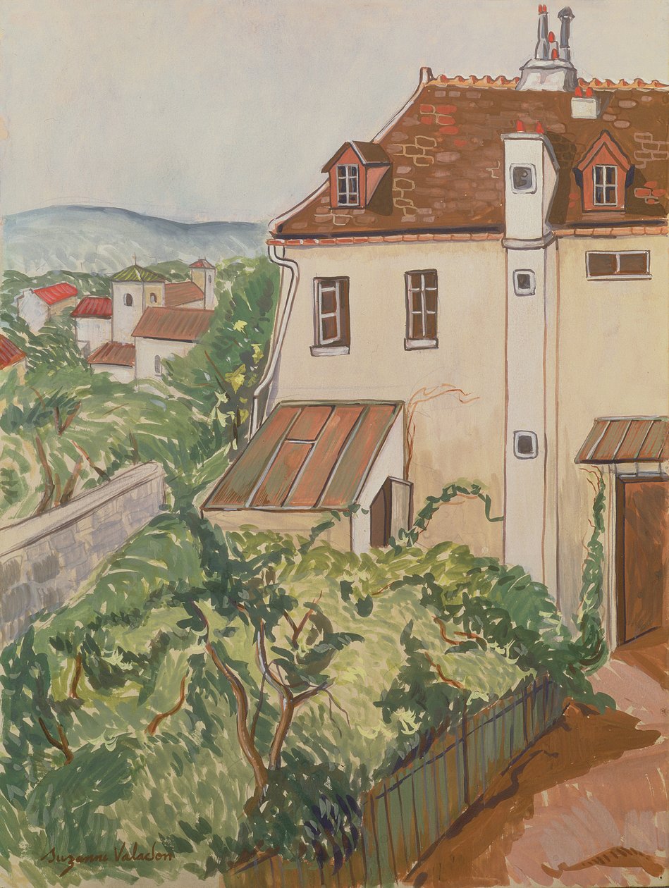 Utsikt over en hage (wc og blyant på papir) av Marie Clementine (Suzanne) Valadon