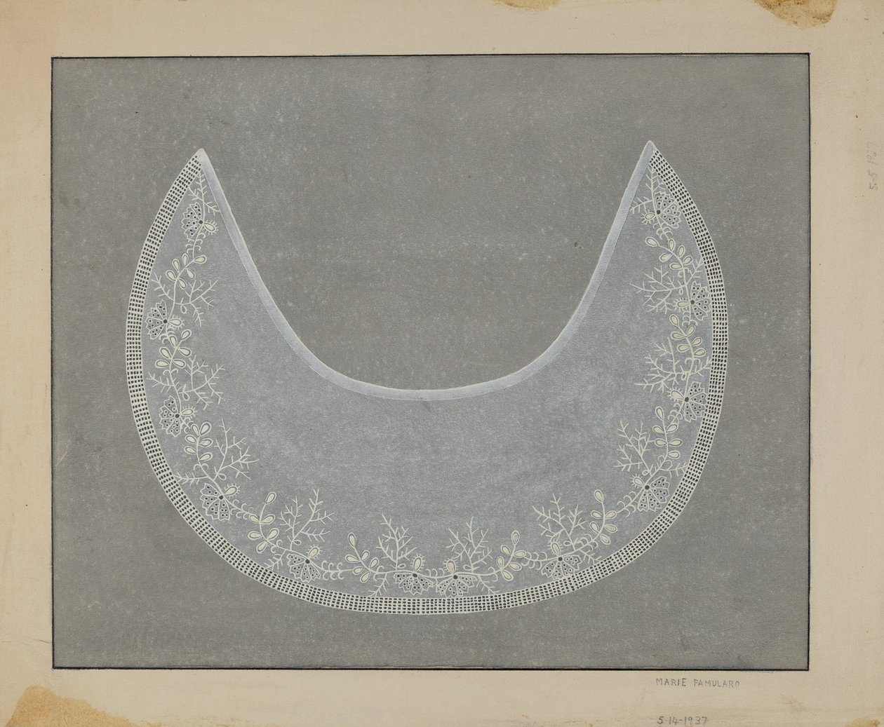 Brodert krage, ca. 1936. av Marie Famularo