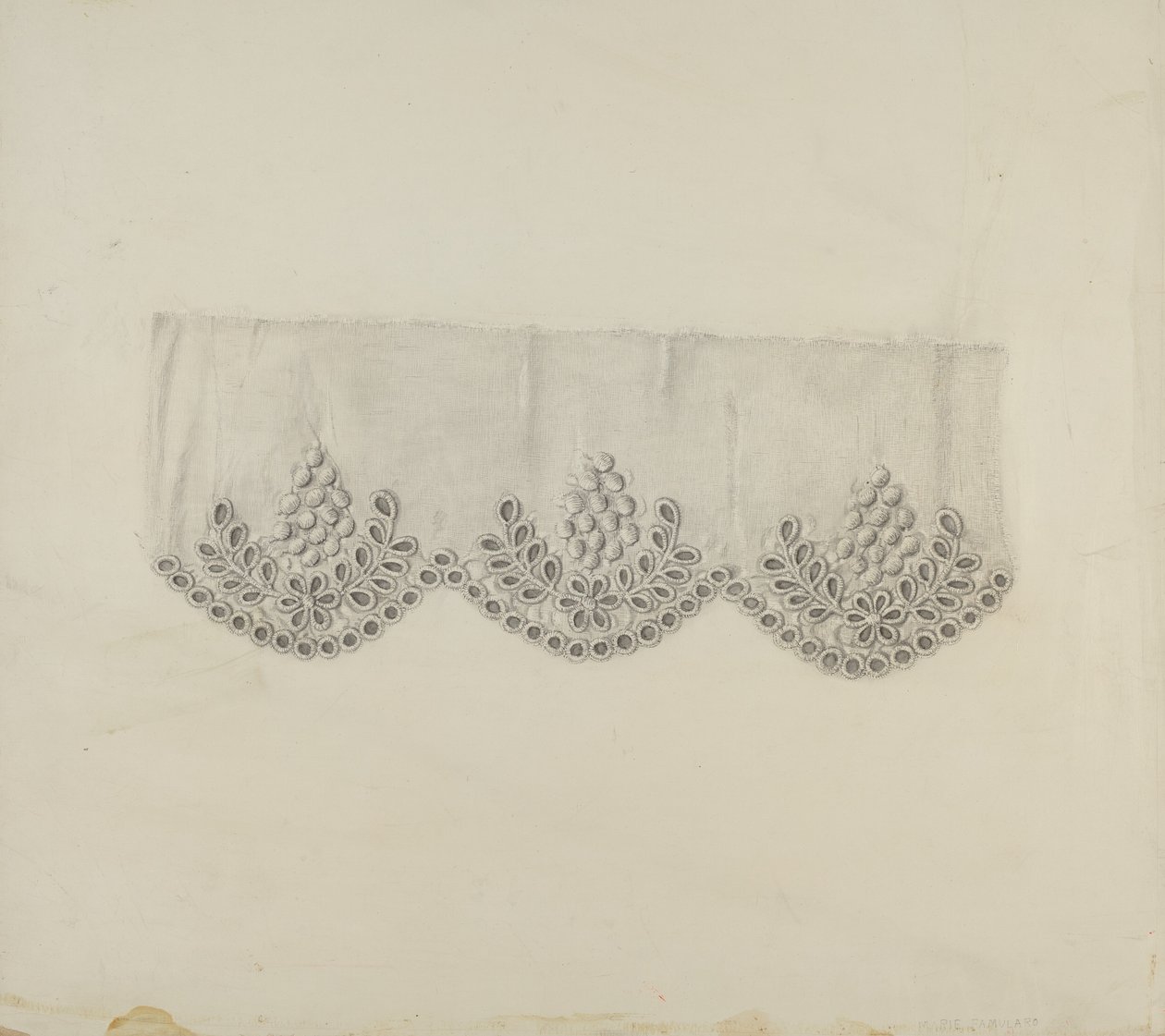 Brodert kant, ca. 1938. av Marie Famularo