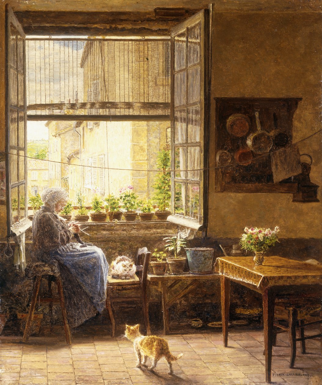 En stille ettermiddag, 1917 av Marie Francois Firmin Girard