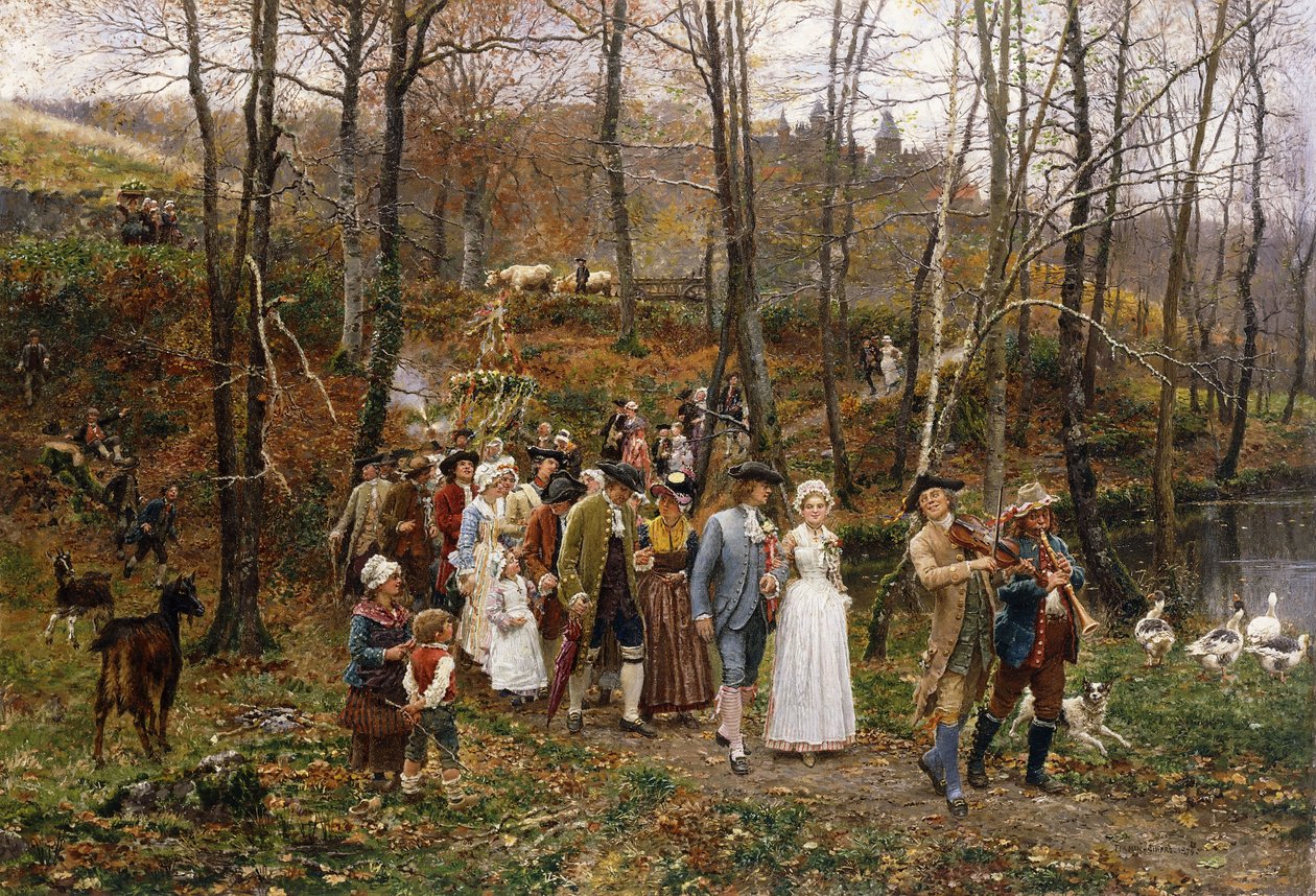 En bryllupsprosesjon, 1879 av Marie Francois Firmin Girard