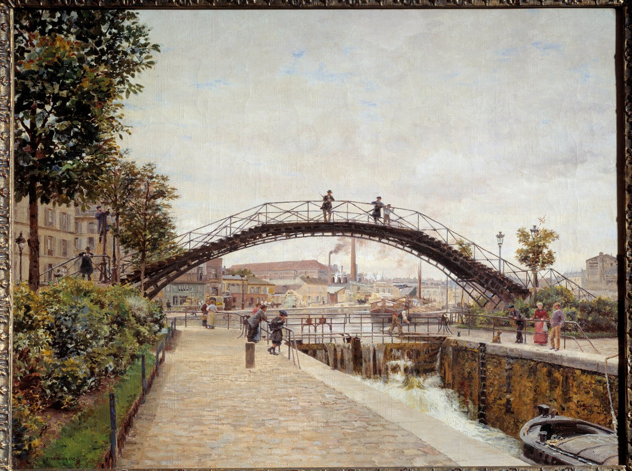 Kanalhelgen Martin i Paris Maleri av Firmin Girard (1838-1921) 1800-tallets søn. 05x0,65 m Paris, Carnavalet-museet av Marie Francois Firmin Girard
