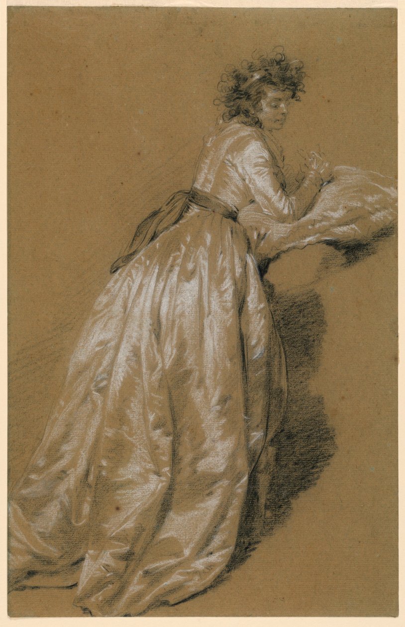 Stående kvinne i hvit kjole av Marie Françoise Constance Mayer
