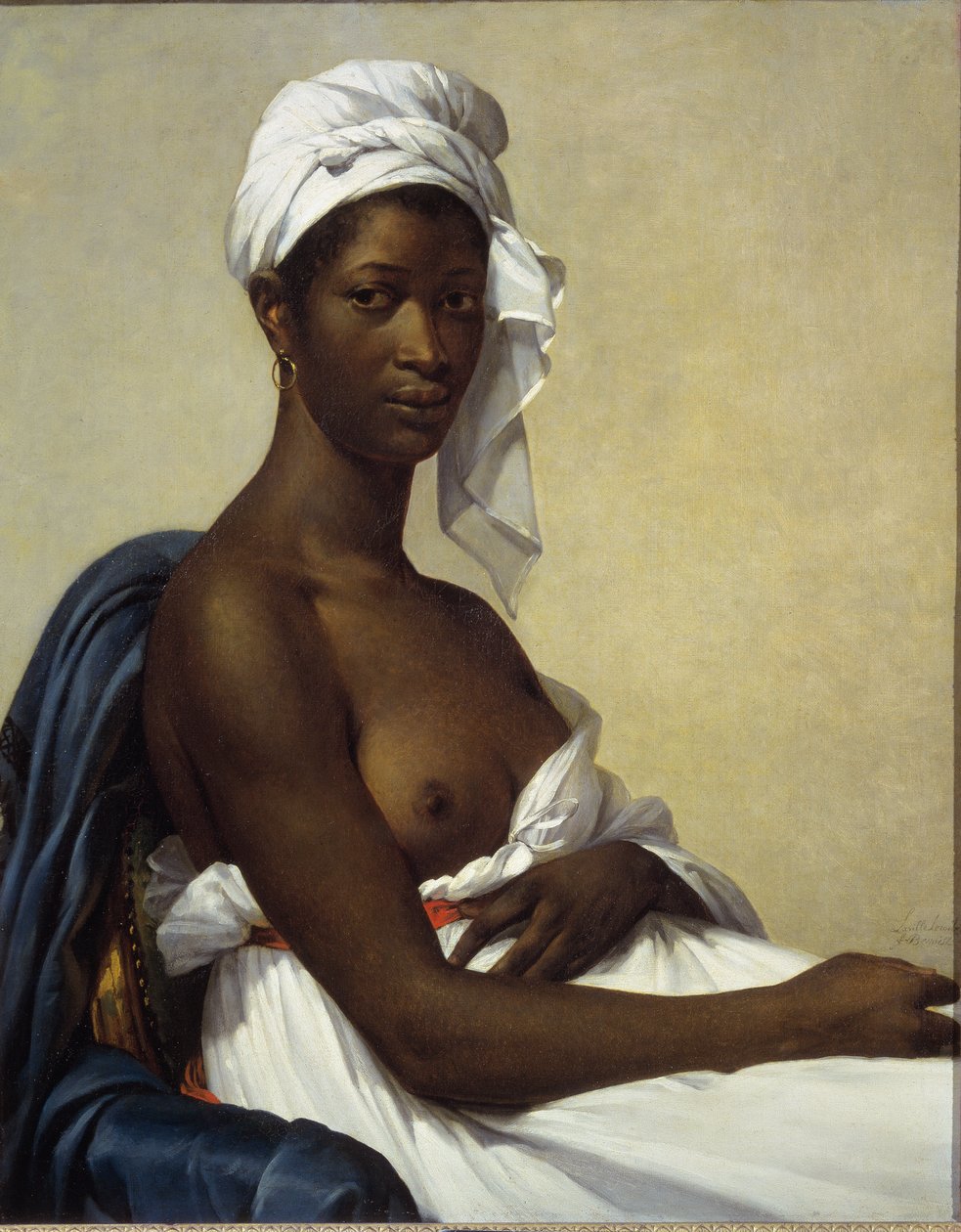 Portrett av en neger - olje på lerret av Marie Guilhelmine Benoist