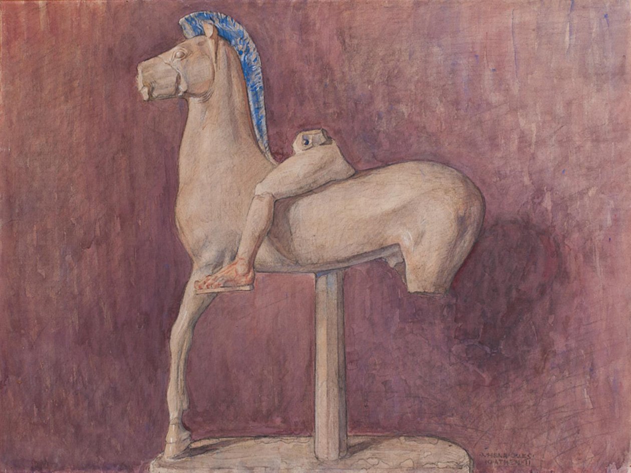 Hest med rytter (Akropolis museum inv. 700) av Marie Henriques