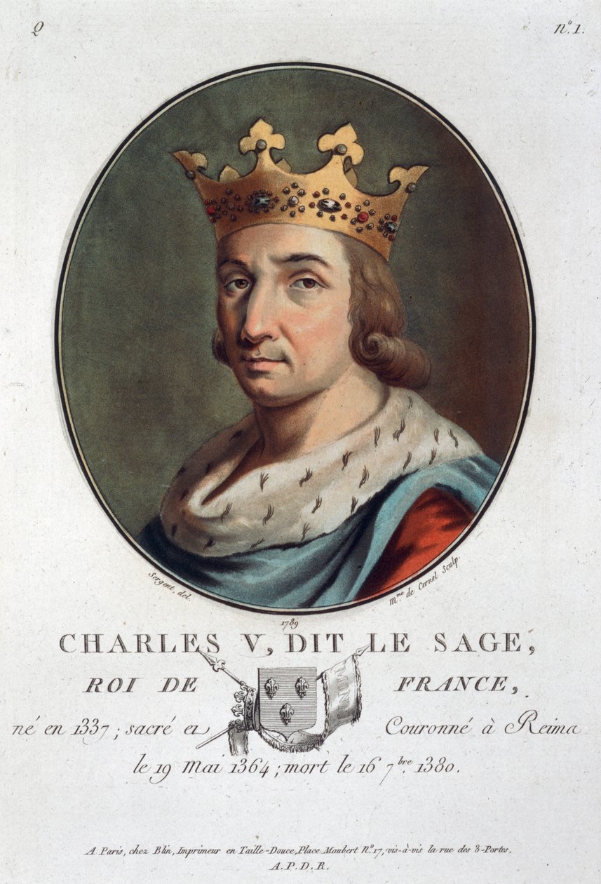 Charles V, kjent som 'den vise', konge av Frankrike, 1789 av Marie Jeanne Louise Francoise Suzanne Champion
