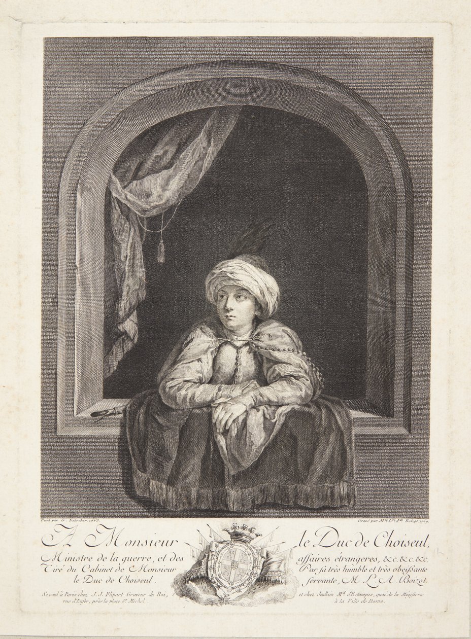 En gutt med en turban i et vindu av Marie Louise Adélaïde Boizot