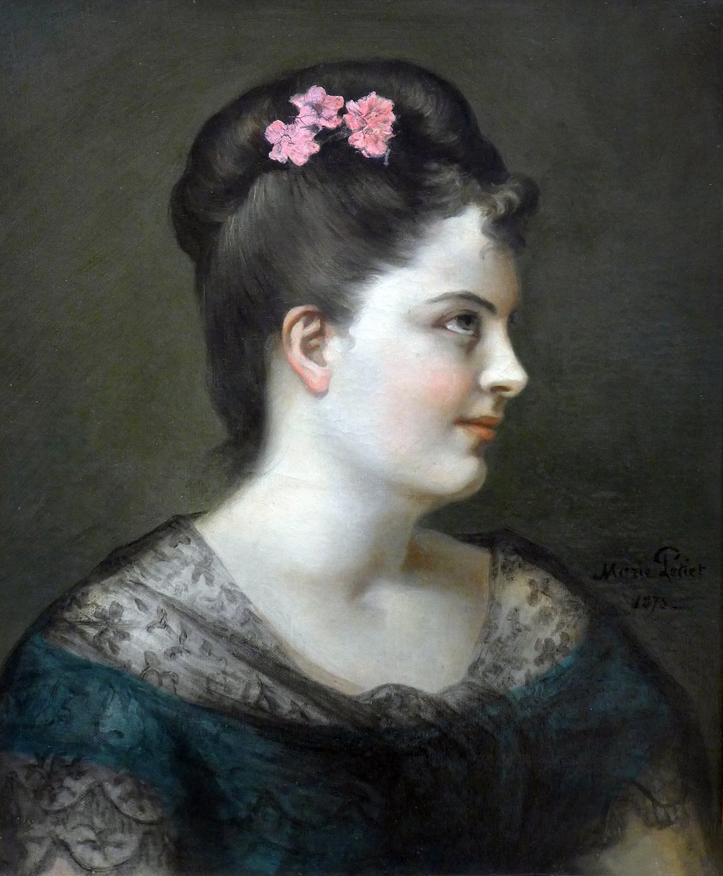 Selvportrett av Marie Petiet av Marie Mrs Dujardin Beaumetz Petiet