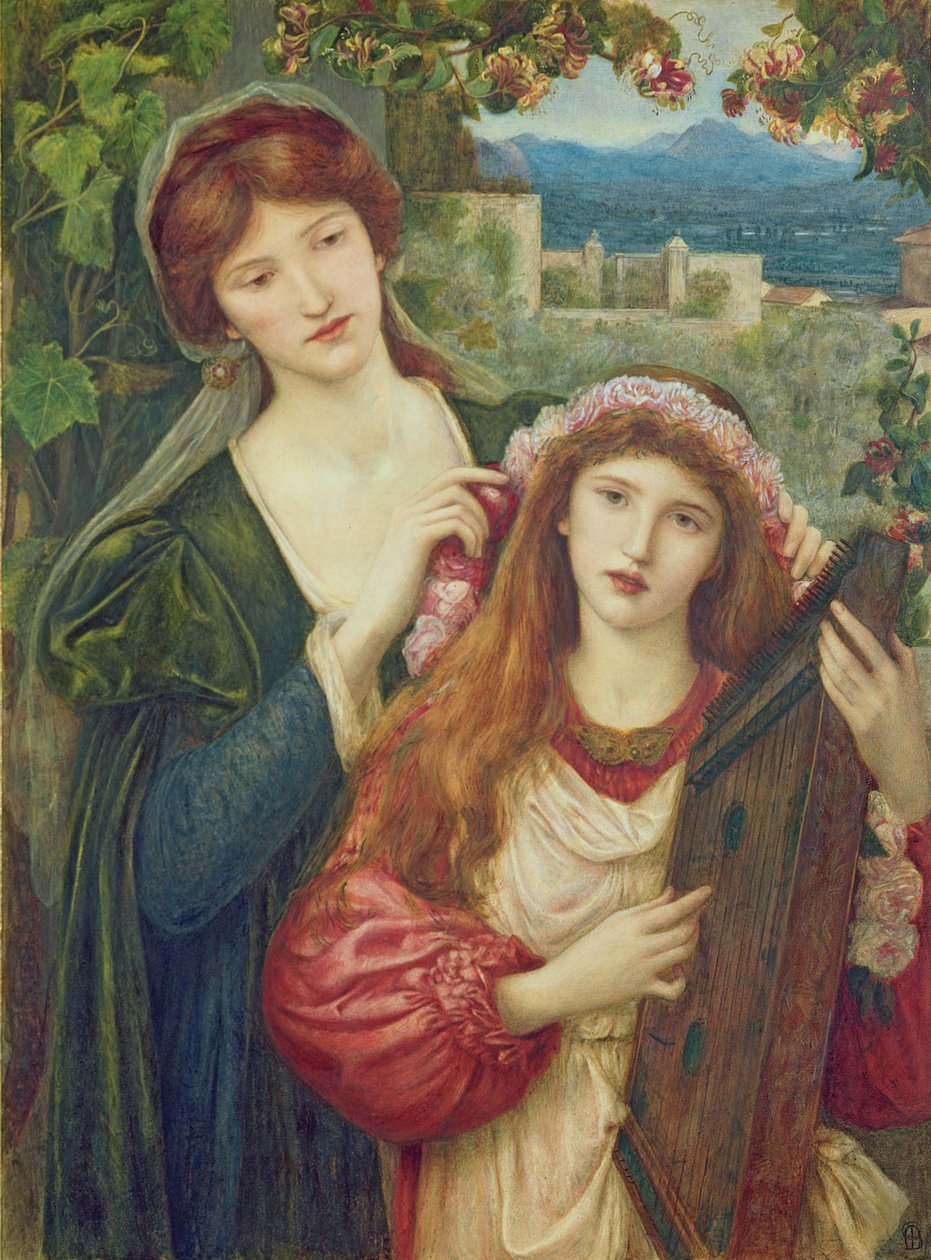 Barndommen til Saint Cecily av Marie Spartali Stillman